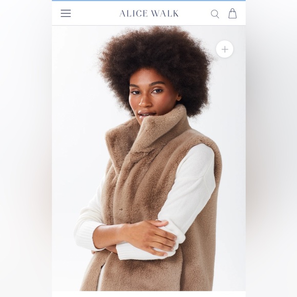 Alice Walk Faux Fur Vest Latte Size Medium - Picture 1 of 7